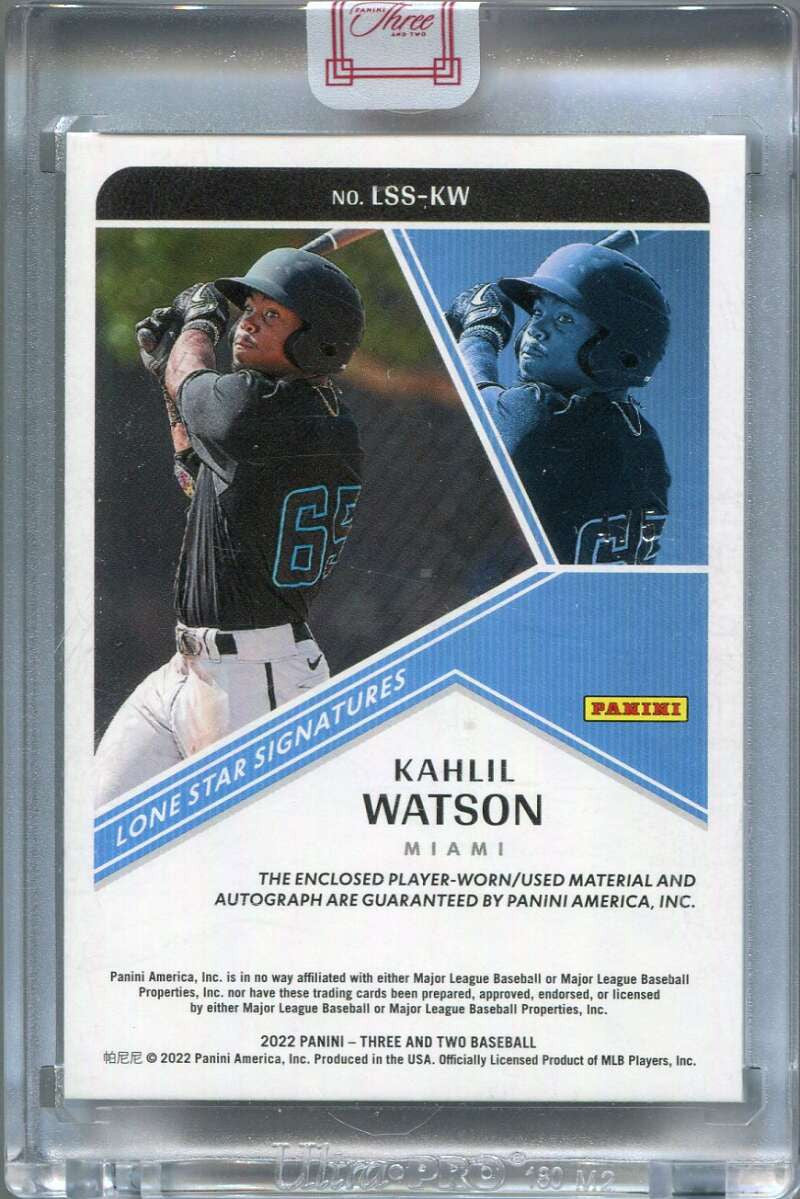 SOLD 153749 2022 Panini Three and Two Lone Star Signatures Kahlil Watson RC Patch Auto 4/5
