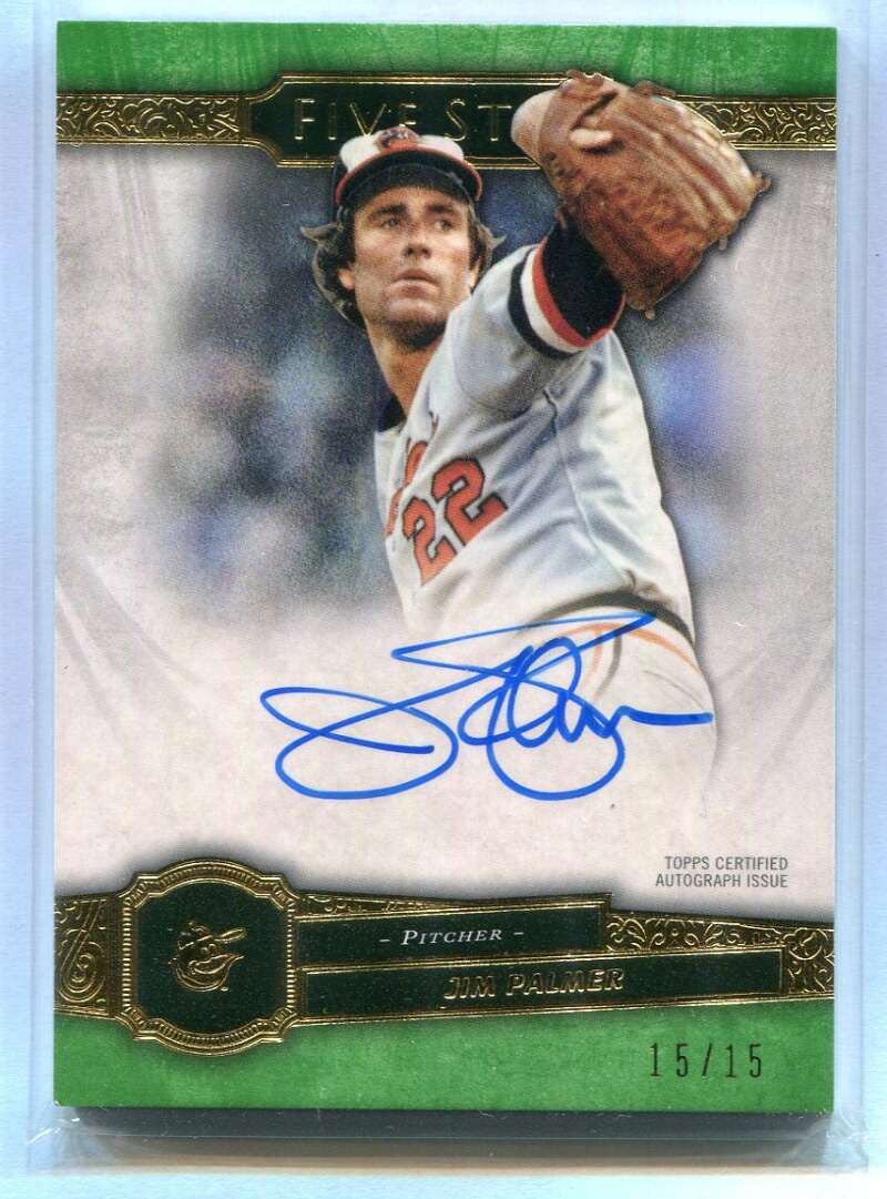 SOLD 153766 2021 Topps Five Star Autographs Green FSAJP Jim Palmer Auto 15/15