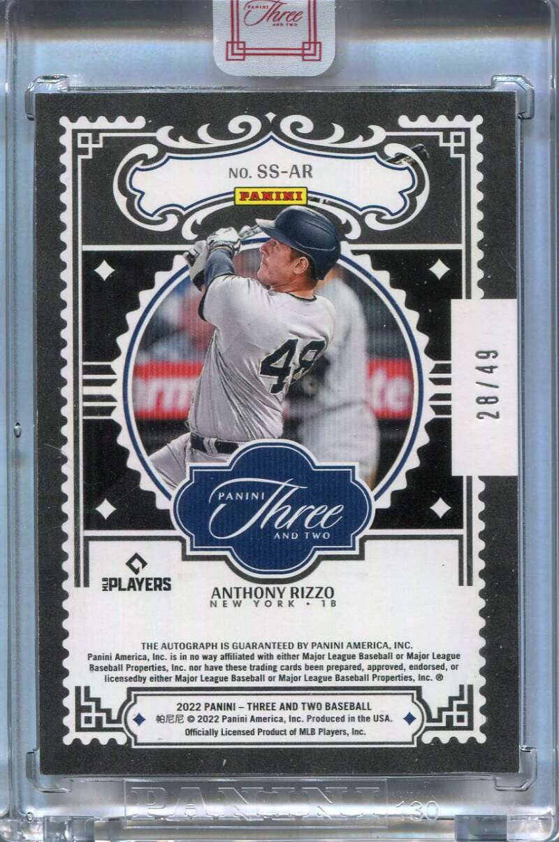 2022 Panini Three and Two Superstar Signatures 13 Anthony Rizzo Auto 28/49