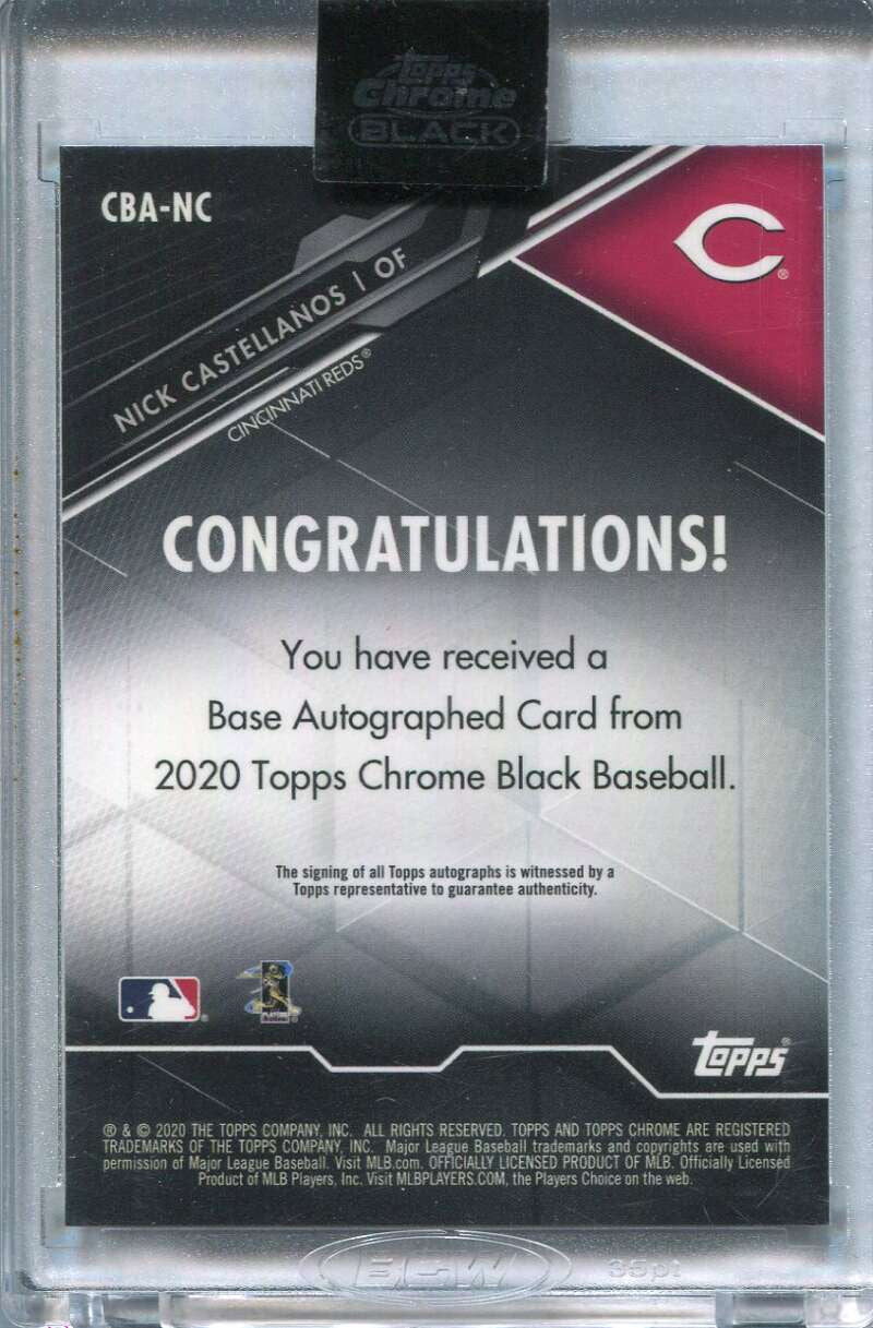 2020 Topps Chrome Black Autographs Orange Refractor Nick Castellanos Auto 5/25