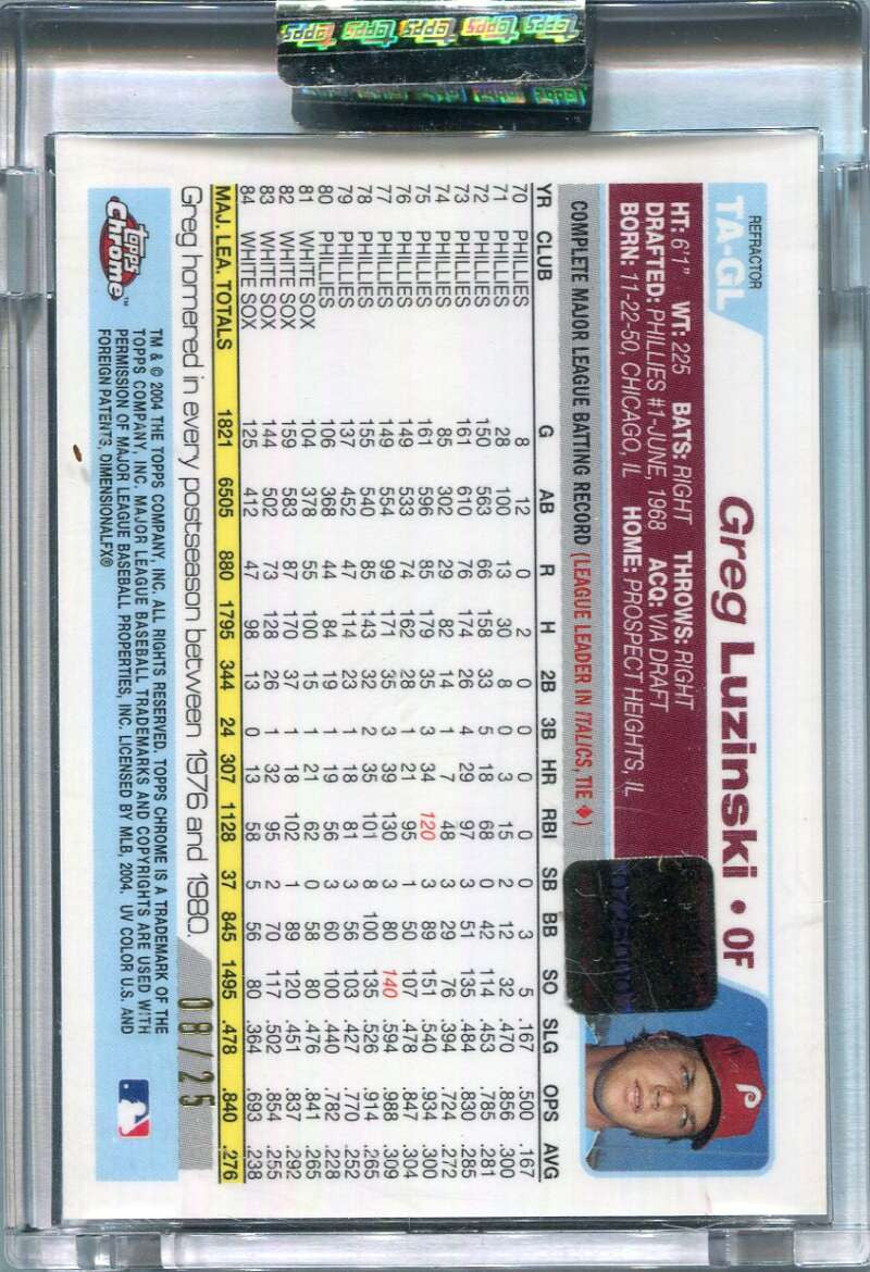 2004 Topps Retired Signature Autographs Refractor GL Greg Luzinski Auto 8/25