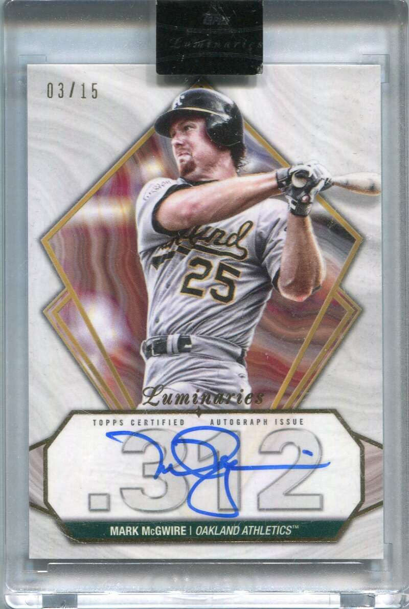 2022 Topps Luminaries Hit Kings Autographs HKMM Mark McGwire Auto 3/15