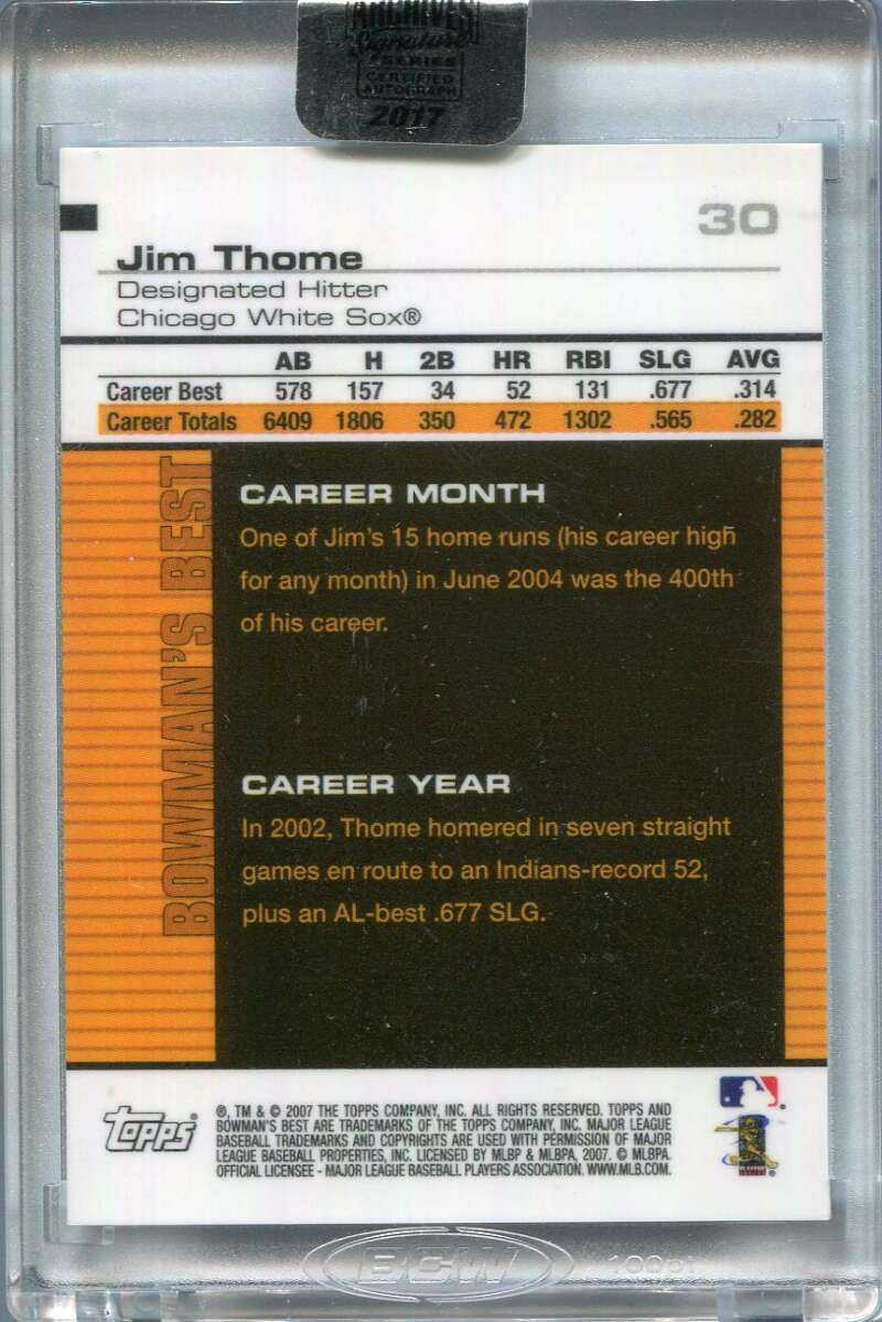 2017 Topps Archives Signature Series Postseason Jim Thome Auto 1/1 2007 Best