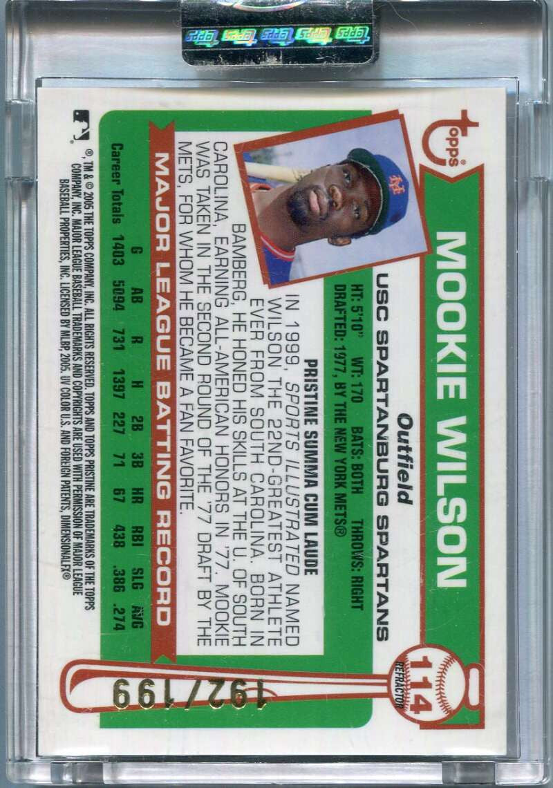 2005 Topps Pristine Legends Refractor 114 Mookie Wilson U Uncommon 192/199