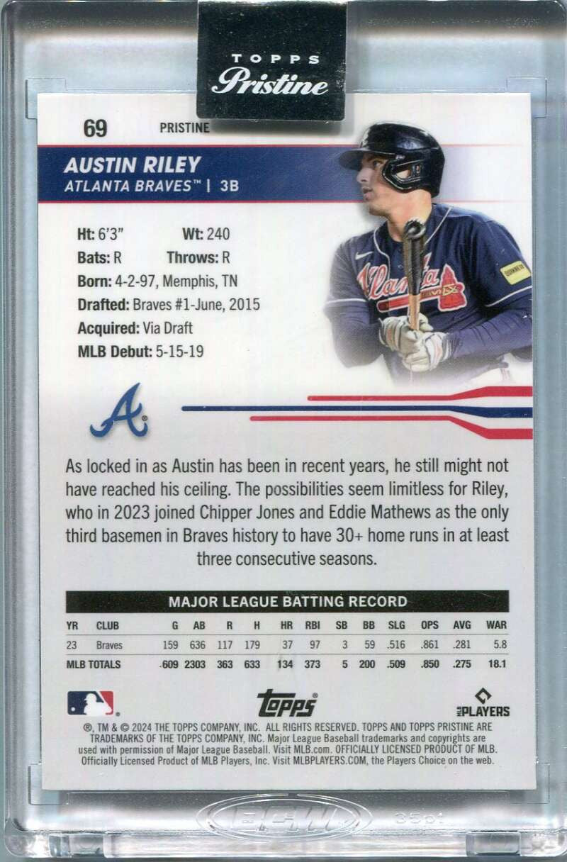 2024 Topps Pristine Purple Pristine Refractor 69 Austin Riley 80/99