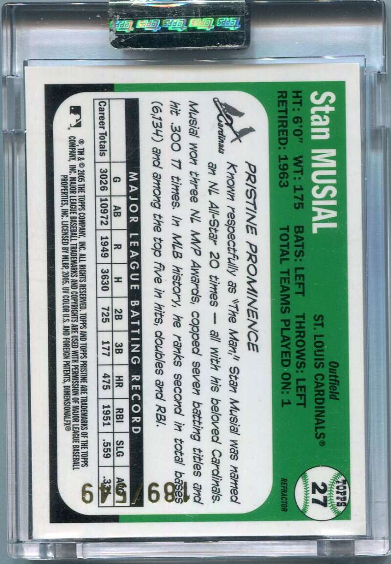 2005 Topps Pristine Legends Refractor 27 Stan Musial C Common 189/549