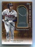 DELETE 153894 2023 Topps Update Postseason Trophy Gold PTMFF Freddie Freeman Medallion 43/75