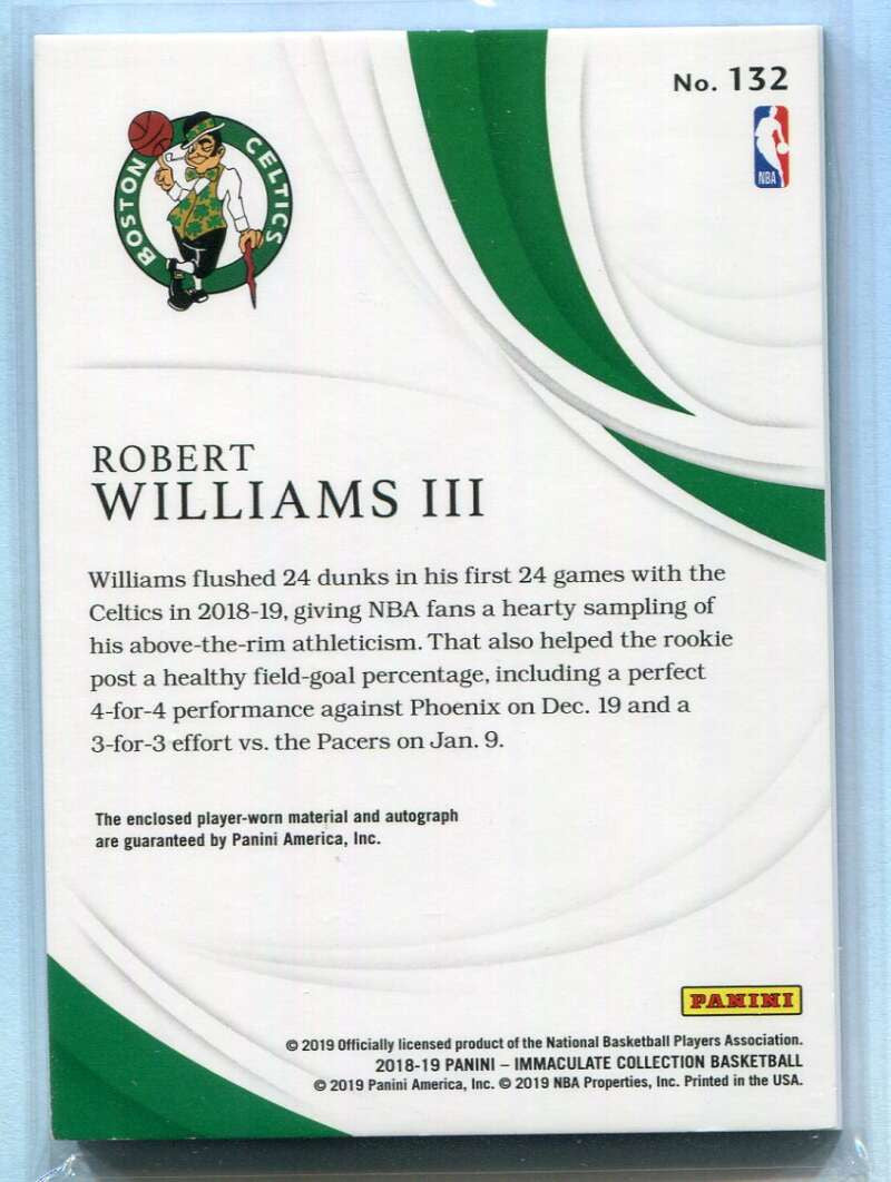 2018-19 Immaculate Collection 132 Robert Williams Rookie Patch Auto 80/99