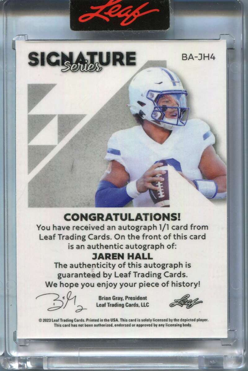 DELETE 153973 2023 Leaf Signature Series Street Art bajh4 Jaren Hall Rookie Auto 1/1