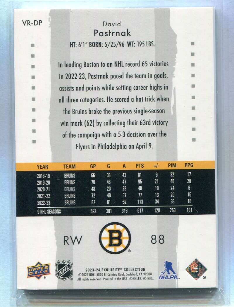 2023-24 Exquisite Collection '09-10 Retro VRDP David Pastrnak 109/299