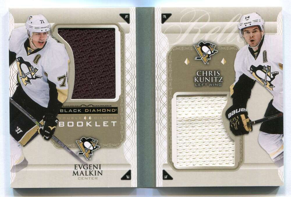 SOLD 154072 2015-16 Black Diamond Booklets Chris Kunitz Evgeni Malkin Dual Jersey 54/99