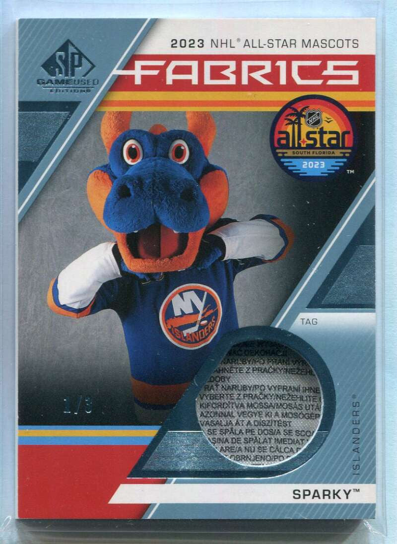 2023-24 SP Game Used '23 All Star Mascot Fabrics Sparky Laundry Tag Patch 1/3