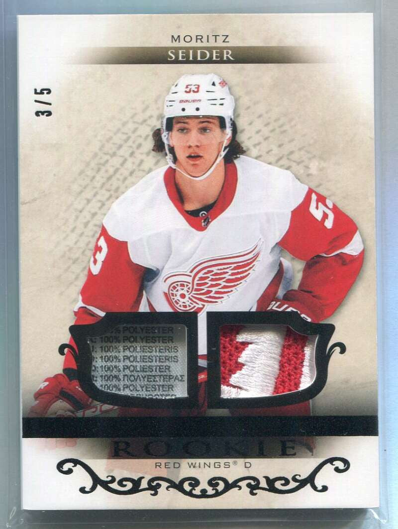 2021-22 Artifacts Materials Black II Moritz Seider Rookie Laundry Tag Patch 3/5