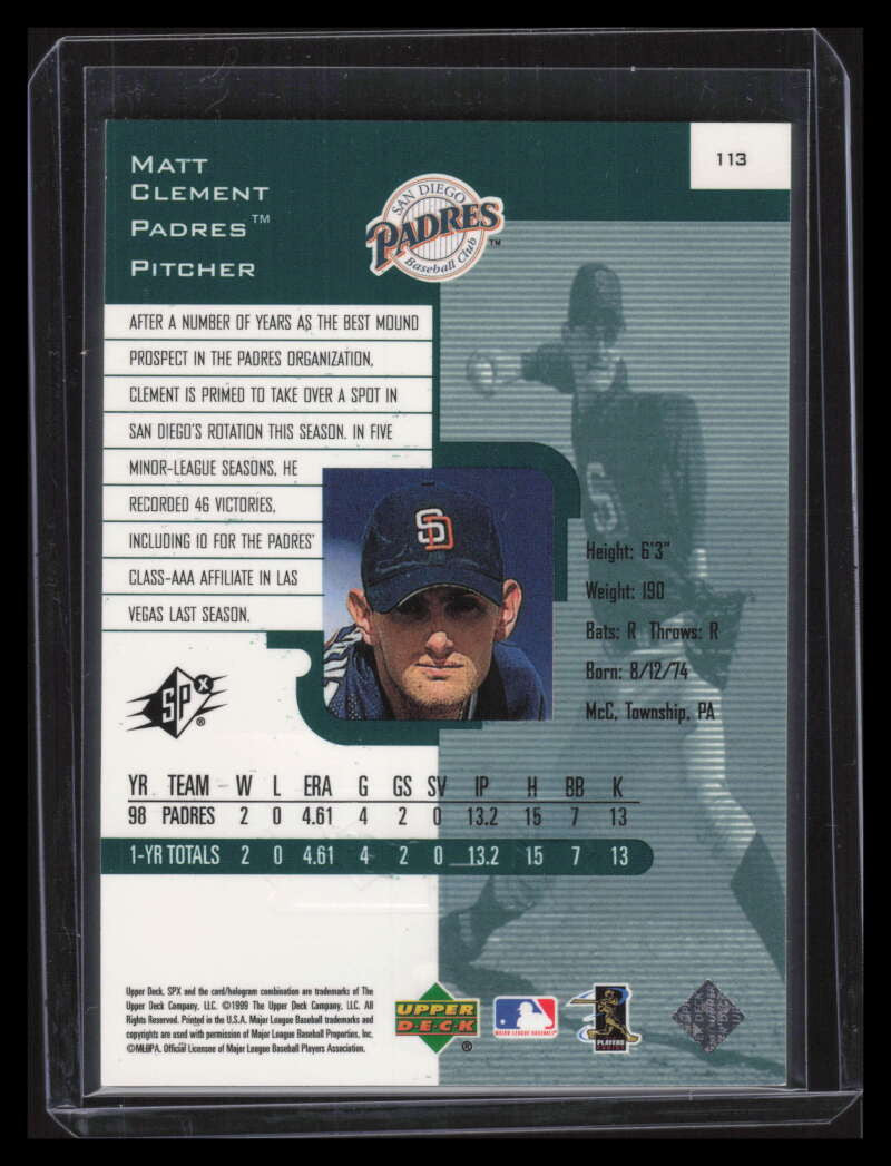 1999 SPx Finite Radiance 113 Matt Clement 95/100