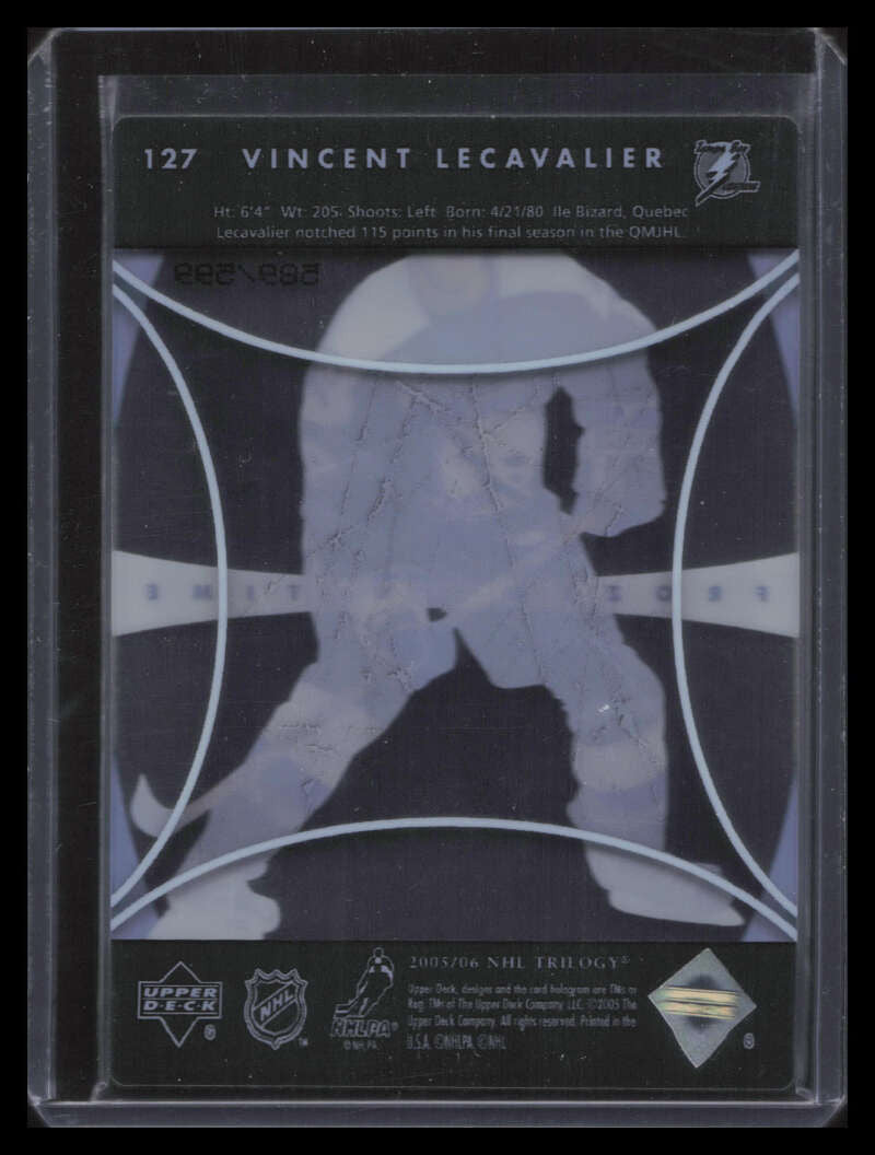 2005-06 Upper Deck Trilogy 127 Vincent Lecavalier FIT 589/599 Frozen in Time
