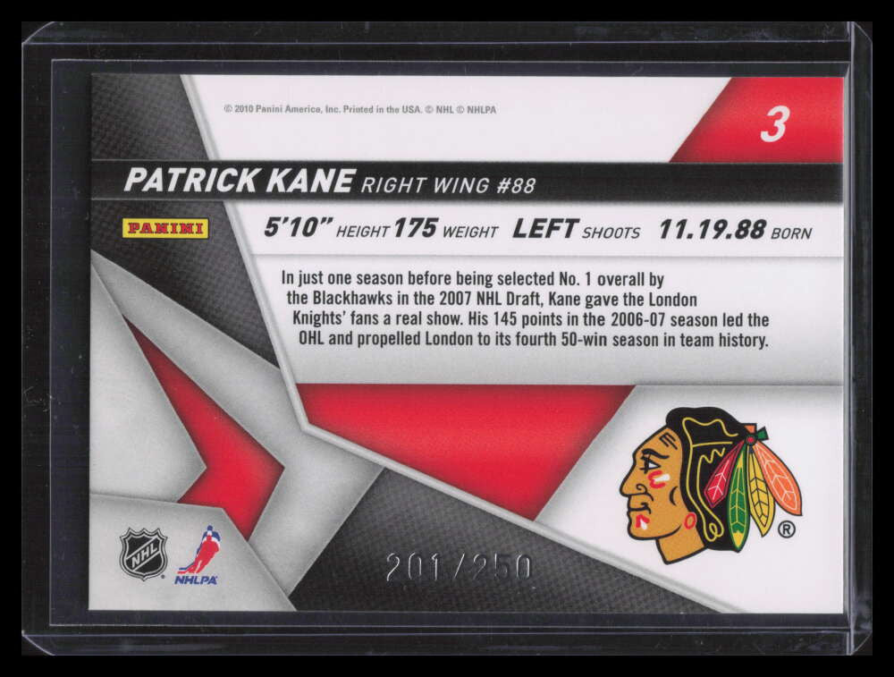 2010-11 Certified Top Choice Mirror Red 3 Patrick Kane 201/250
