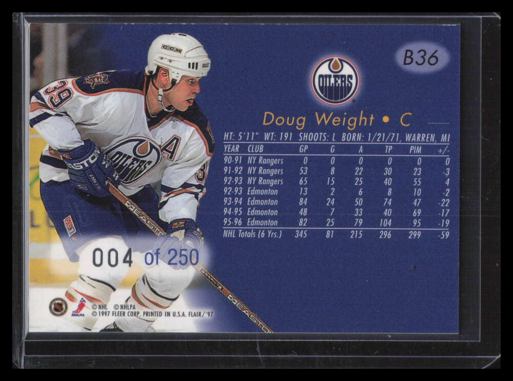 1996-97 Flair Blue Ice b36 Doug Weight 4/250