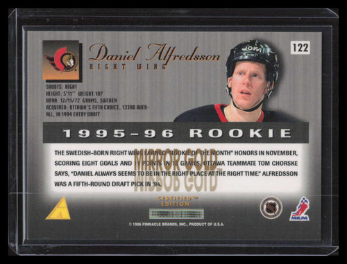 1995-96 Select Certified Mirror Gold 122 Daniel Alfredsson Rookie
