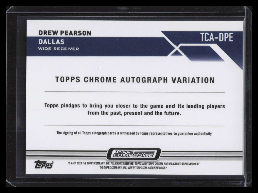 2023 Topps Composite Chrome Autographs Purple Refractor Drew Pearson Auto 56/175