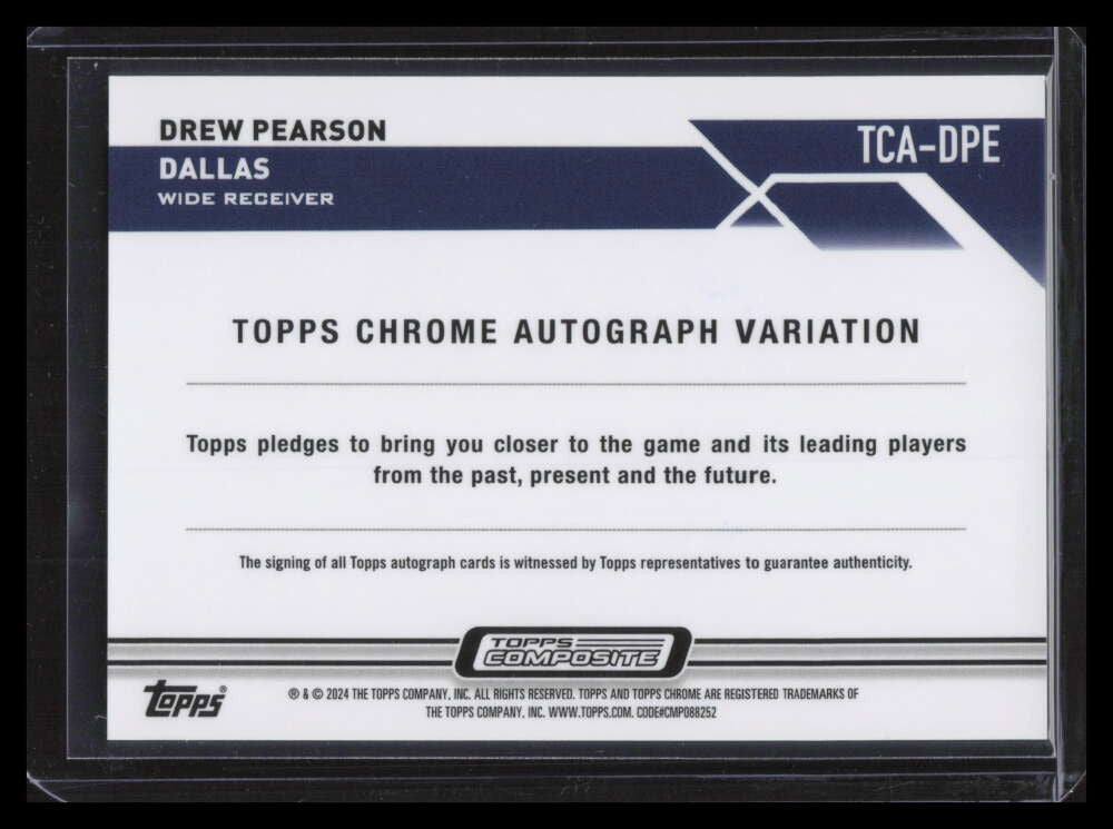2023 Topps Composite Chrome Autographs Purple Refractor Drew Pearson Auto 6/199