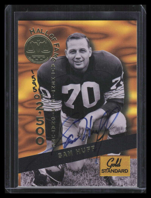 1994 Signature Rookies Gold Standard HOF Autographs 14 Sam Huff Auto 1595/2500