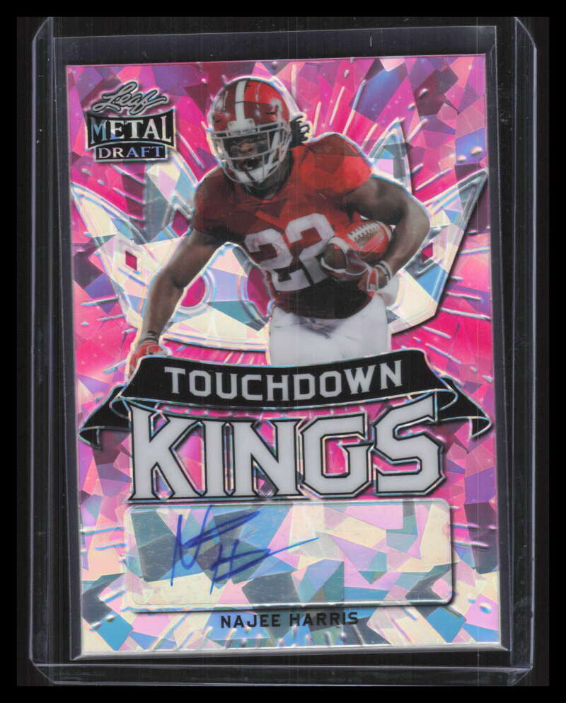 2021 Leaf Metal Touchdown Kings Crystals Pink Najee Harris Rookie Auto 6/15