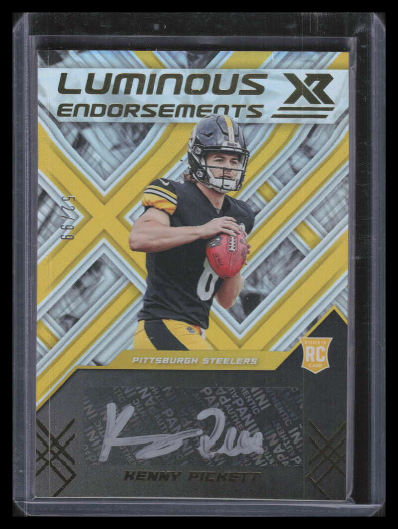2022 Panini XR Luminous Endorsements Autographs Kenny Pickett Rookie Auto 52/99
