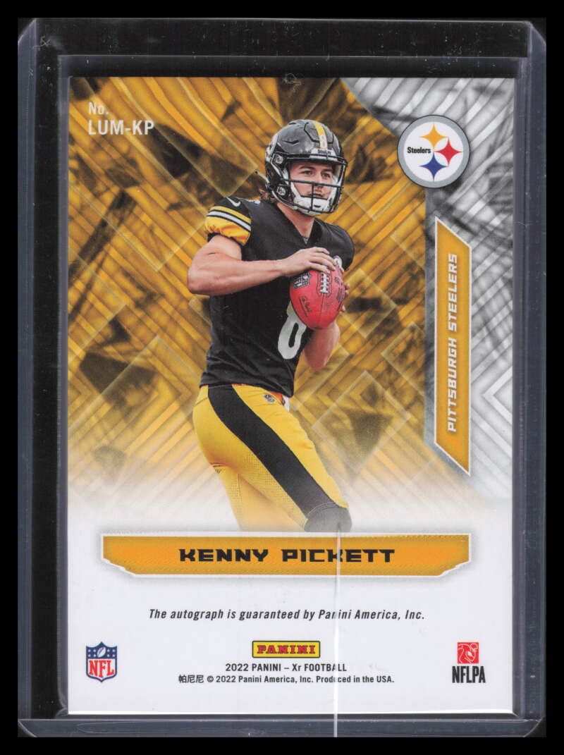 2022 Panini XR Luminous Endorsements Autographs Kenny Pickett Rookie Auto 52/99