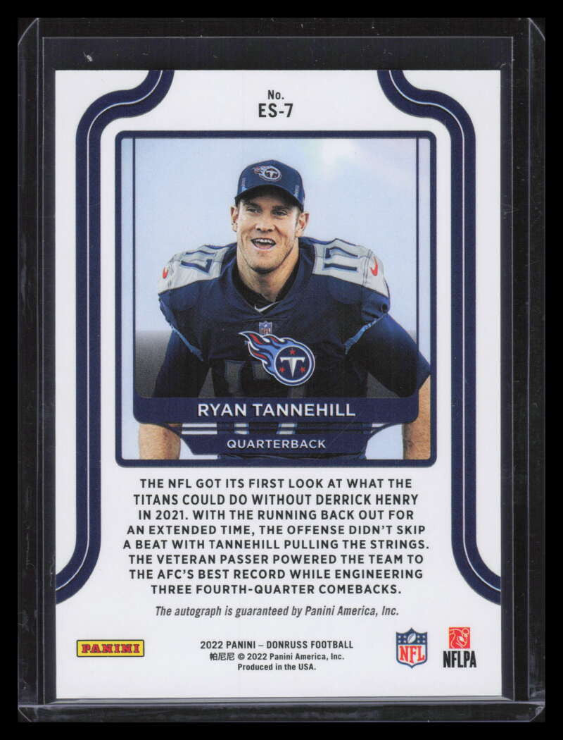 SOLD 154690 2022 Donruss The Elite Series Autographs es7 Ryan Tannehill Auto 21/25