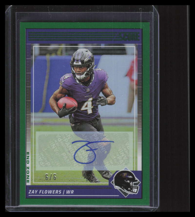 2024 Score Signatures End Zone 23 Zay Flowers Auto 6/6
