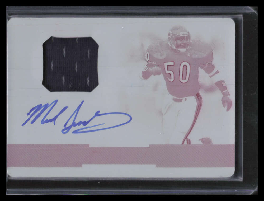 2018 National Treasures Signature Printing Plate Mike Singletary Jersey Auto 1/1 ID: 154749
