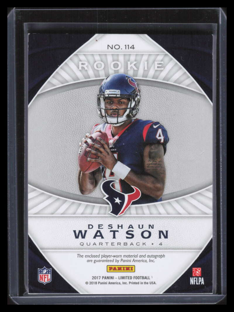 2017 Limited Gold Spotlight 114 DeShaun Watson Rookie Patch Auto 45/50