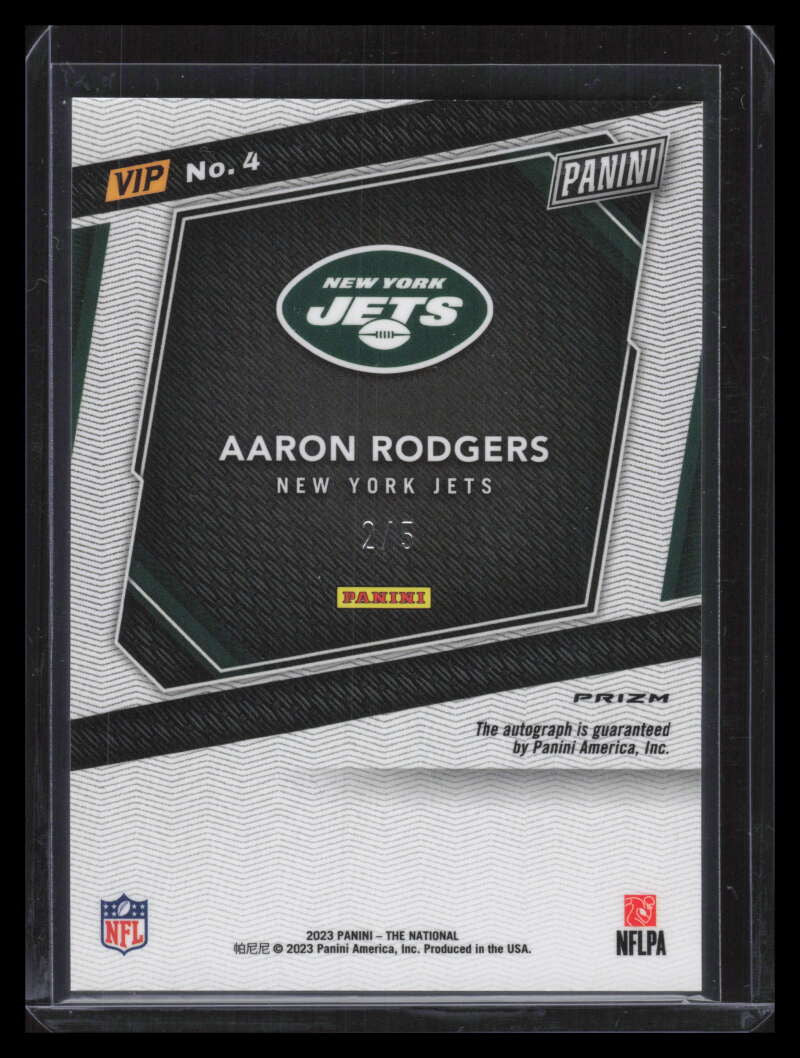 2023 Panini National Convention VIP Autographs Black Gold Aaron Rodgers Auto 2/5