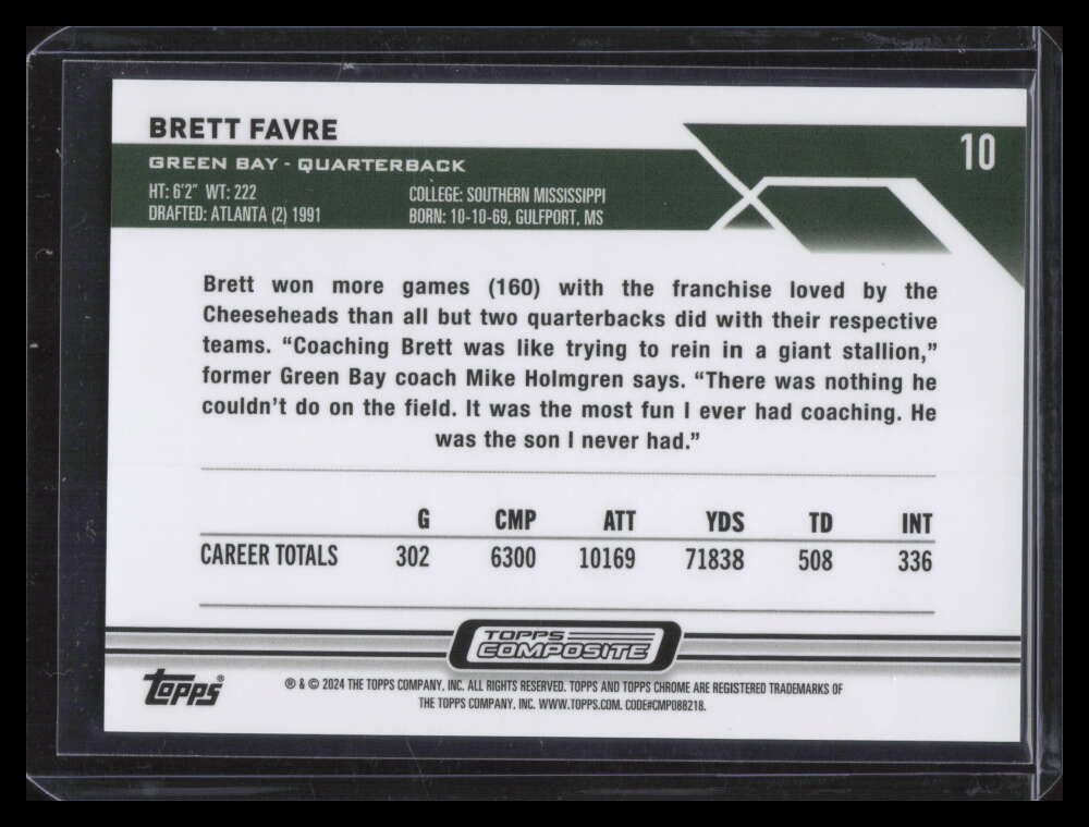 2023 Topps Composite Chrome Aqua Lava Refractor 10 Brett Favre 160/175
