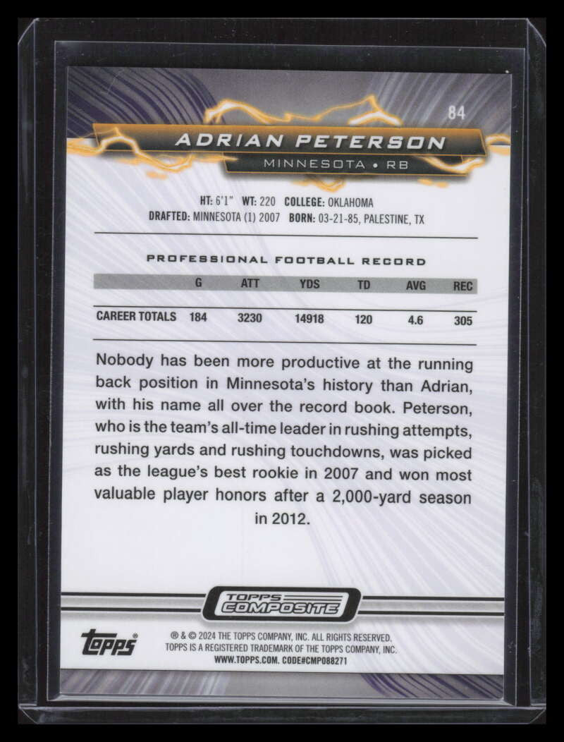 2023 Topps Composite Resurgence Yellow Surge 84 Adrian Peterson 134/200