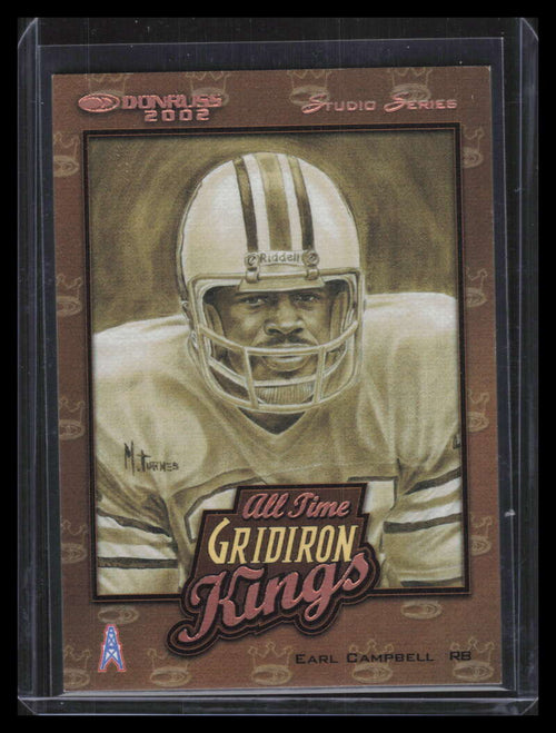 2002 Donruss All-Time Gridiron Kings Studio at3 Earl Campbell 232/250
