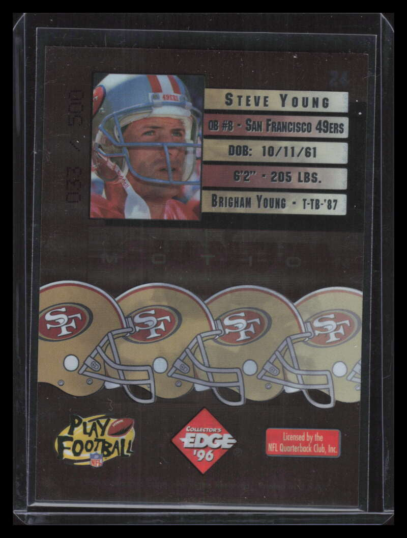 1996 Collector's Edge Quantum Motion Foils 24 Steve Young 33/500