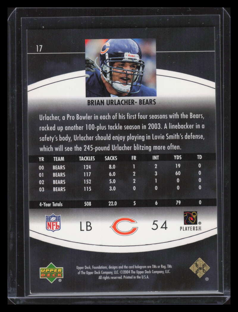 2004 Upper Deck Foundations Exclusive Rainbow Silver 17 Brian Urlacher 26/100