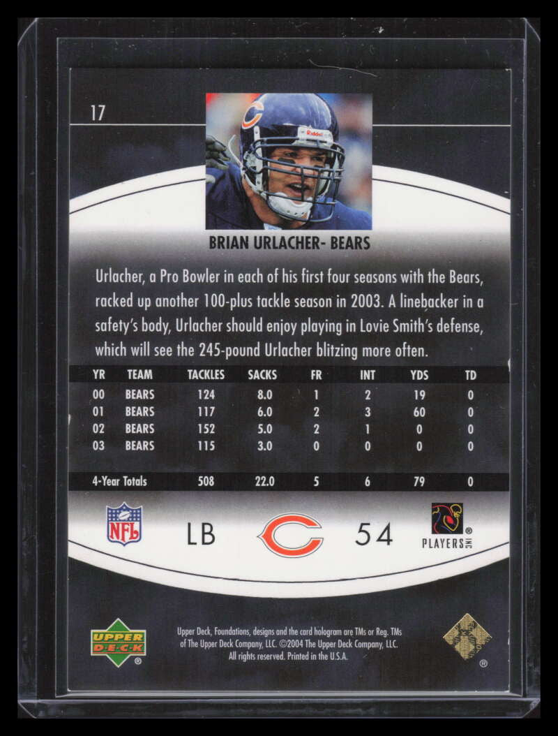 2004 Upper Deck Foundations Exclusive Rainbow Silver 17 Brian Urlacher 32/100
