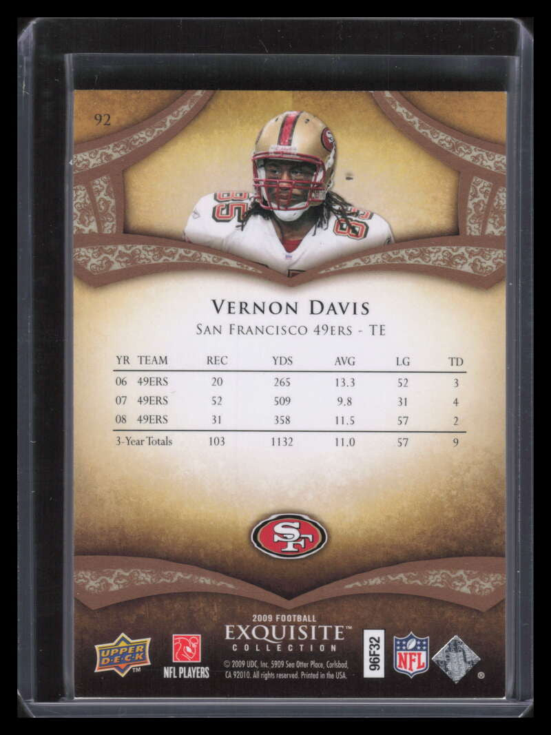 2009 Exquisite Collection 92 Vernon Davis 7/80