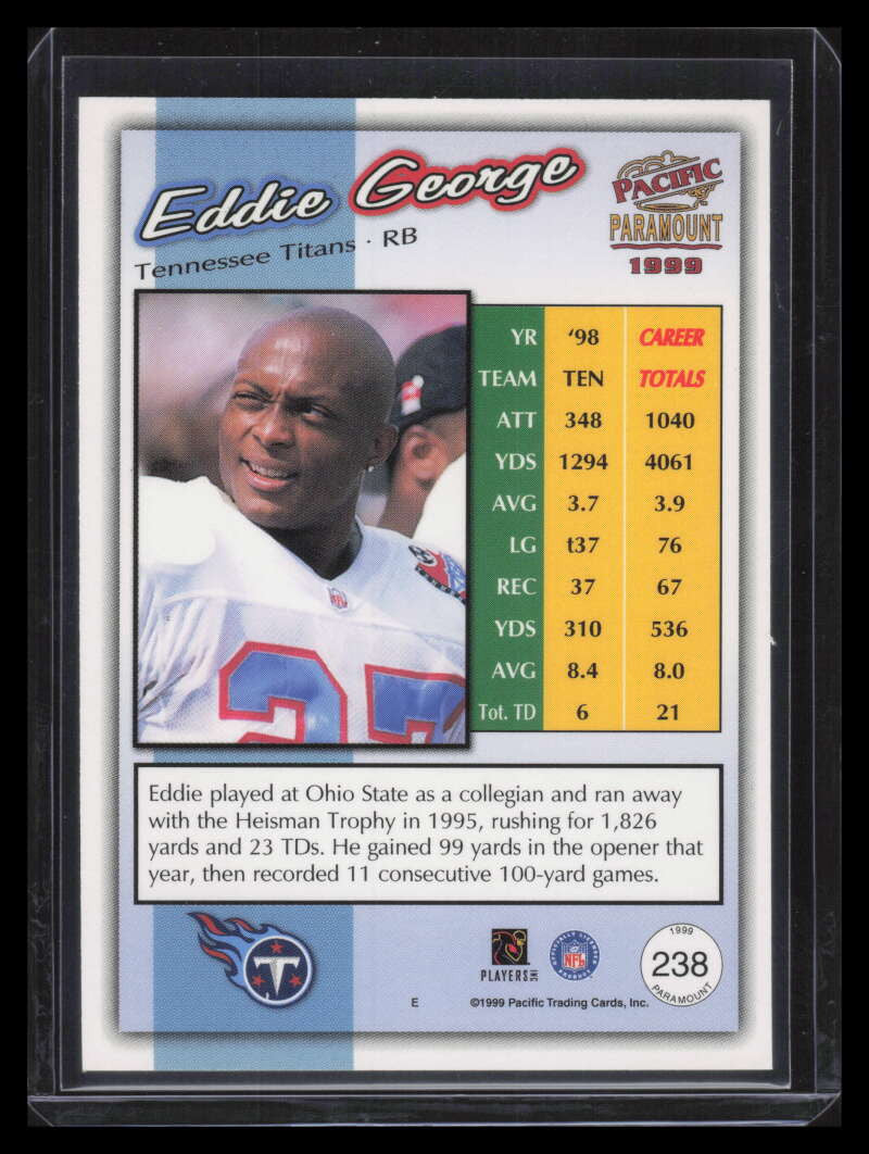 1999 Paramount HoloSilver 238 Eddie George 41/99