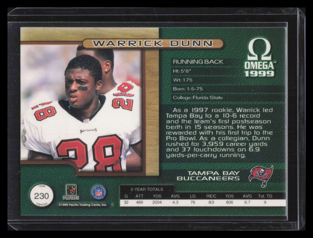 1999 Pacific Omega Premiere Date 230 Warrick Dunn 34/60