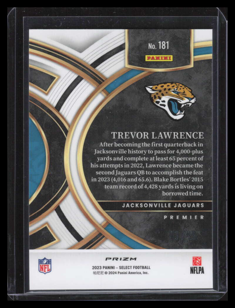 2023 Select Prizm Neon Green Refractor 181 Trevor Lawrence 43/49 Premier