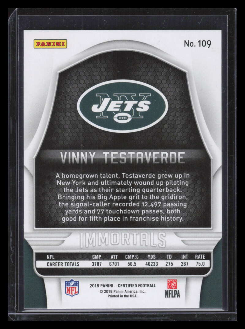 2018 Certified Mirror Green 109 Vinny Testaverde IMM 5/5 Immortals