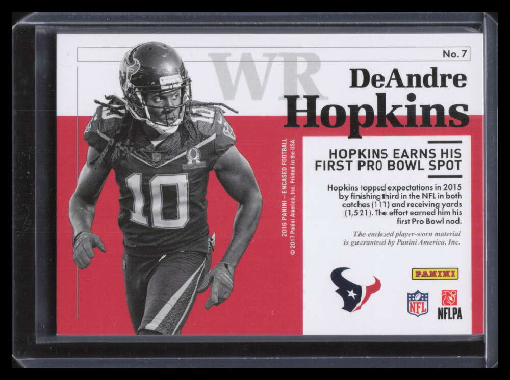 2016 Panini Encased Pro Bowl Jumbo Materials 7 DeAndre Hopkins Jersey 3/25