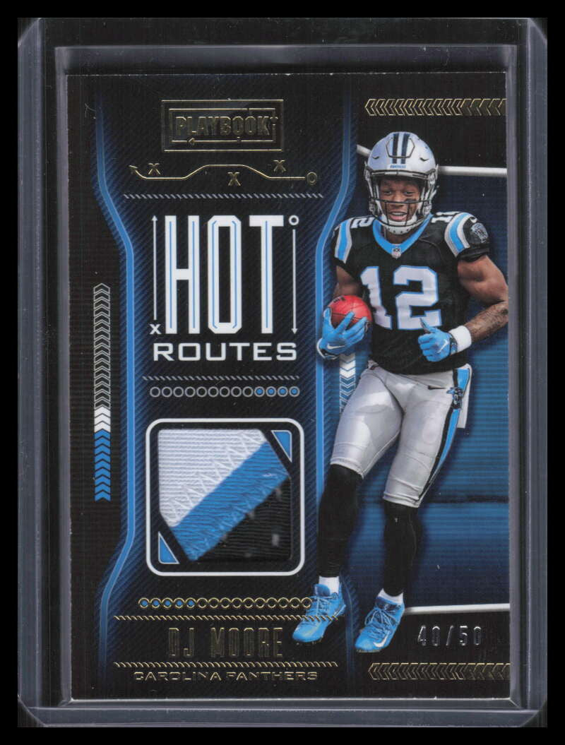 2018 Panini Playbook Hot Routes Jerseys Prime 31 D. J. Moore Rookie Patch 40/50