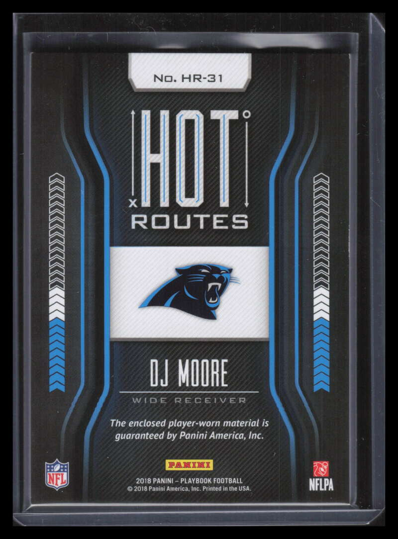 2018 Panini Playbook Hot Routes Jerseys Prime 31 D. J. Moore Rookie Patch 40/50
