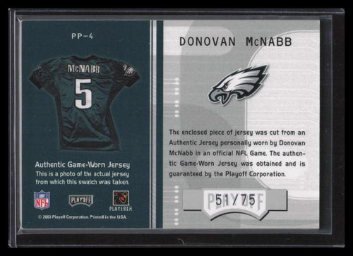 2003 Playoff Honors Patches pp4 Donovan McNabb Patch 51/75