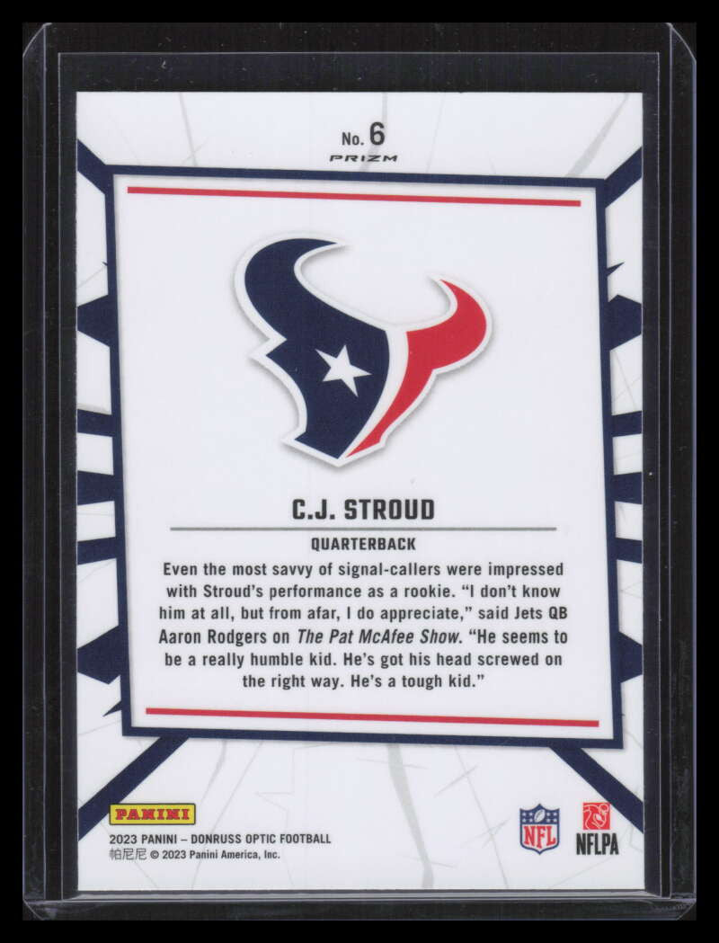 2023 Donruss Optic My House! Holo Refractor 6 CJ Stroud Rookie