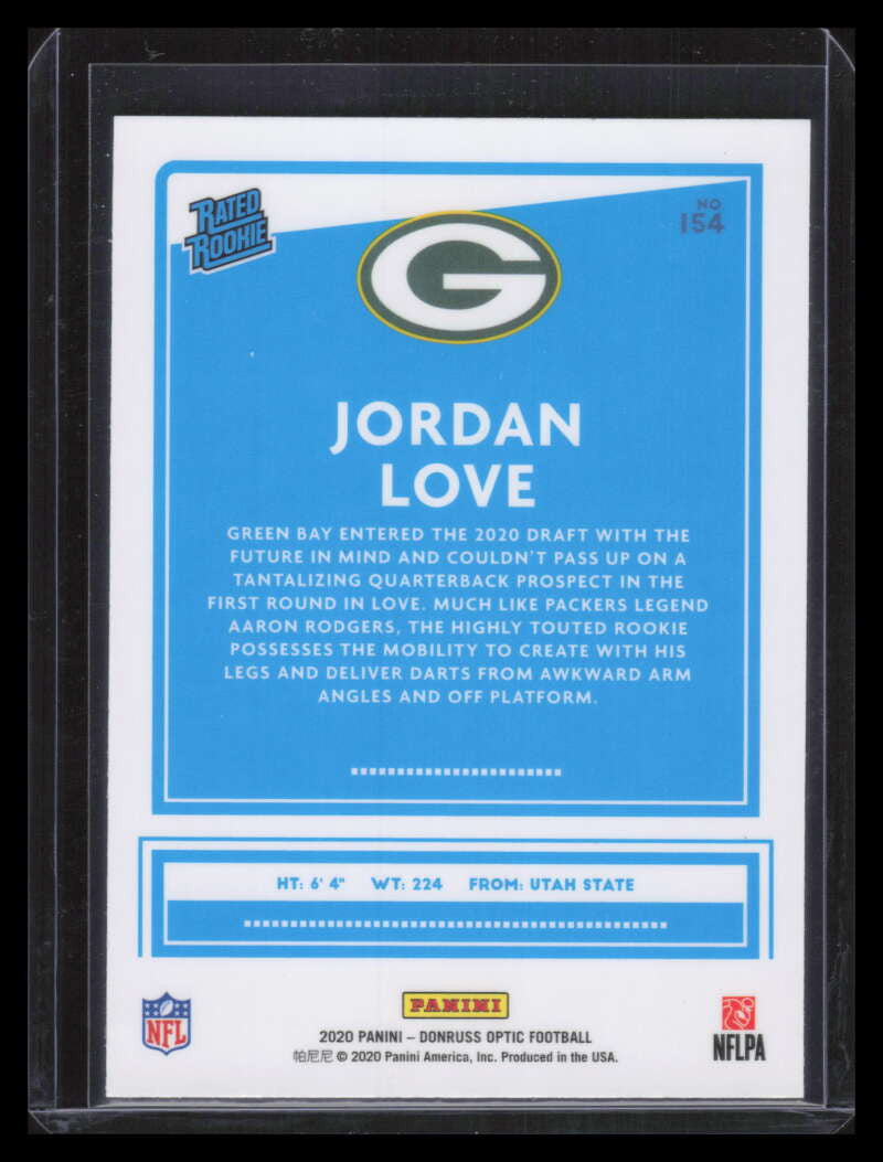 2020 Donruss Optic 154 Jordan Love Rookie